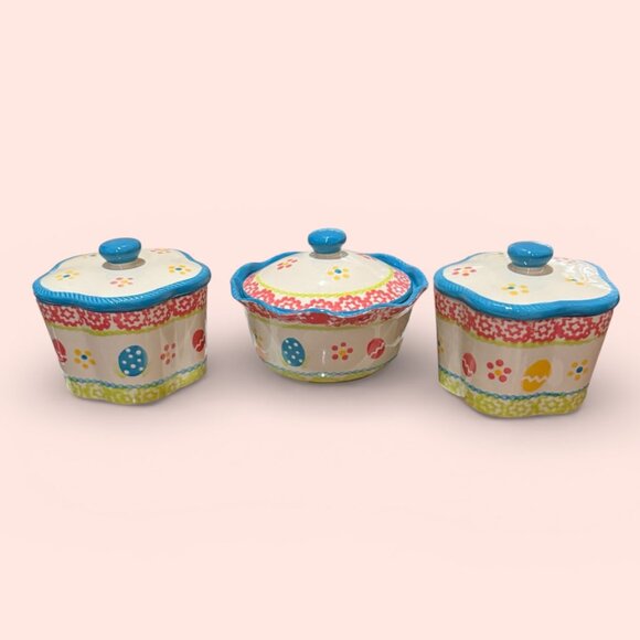 Temp-tations Other - Temp-tations Set of 3 Easter Egg Hunt Bowls with Lids - NEW